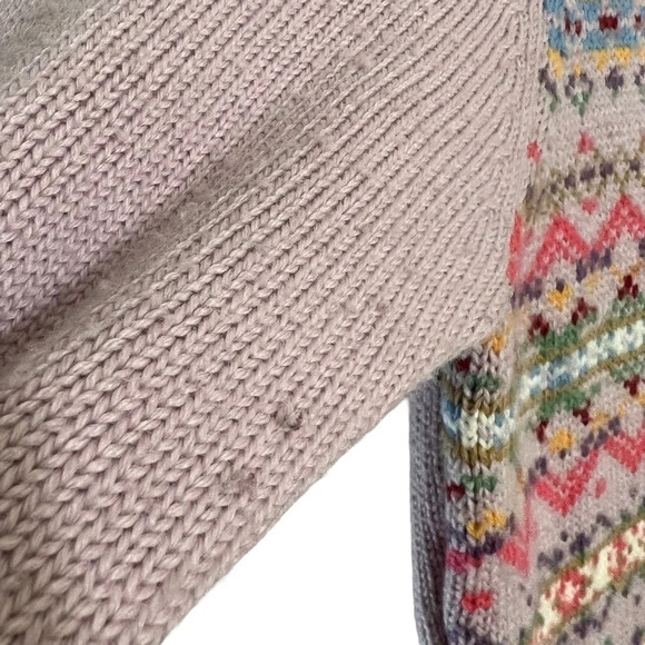 Architect Wool Blend Full Zip Sweater Medium Colorful Geometric Striped Knit Top - Picture 5 of 7